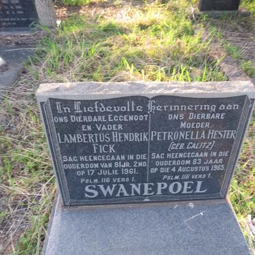 SWANEPOEL Lambertus Hendrik Fick -1961 & Petronella Hester CALITZ -1965