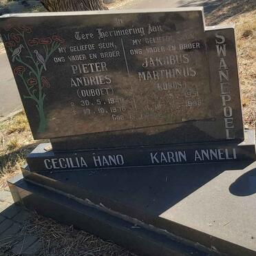 SWANEPOEL Pieter Andries 1940-1978 :: SWANEPOEL Jakobus Marthinus 1951-1998