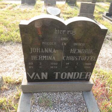 TONDER Hendrik Christoffel, van 1922-1959 & Johanna Hermina 1892-1972