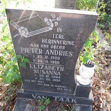 TAAK Pieter Andries, van 1900-1960 & Elizabeth Susanna 1904-1992