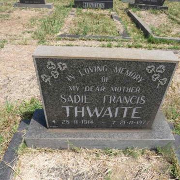 THWAITE Sadie Francis 1914-1977