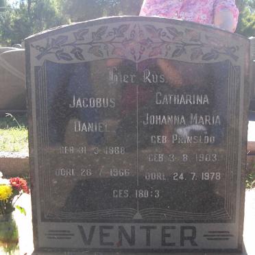 VENTER Jacobus Daniel 1888-1966 &amp; Catharina Johanna Maria PRINSLOO 1903-1978