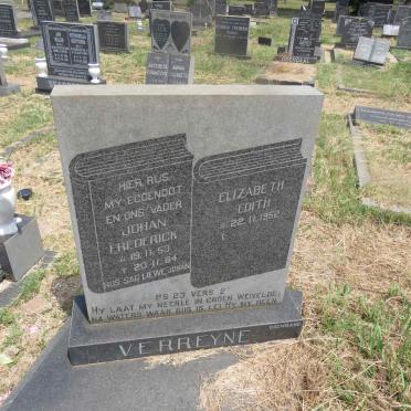 VERREYNE Johan Frederick 1953-1984 & Elizabeth Edith 1952- 