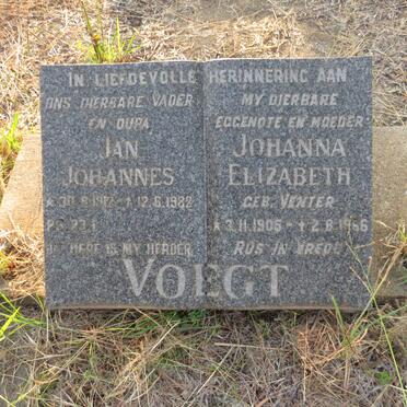 VOEGT Jan Johannes 1912-1982 & Johanna Elizabeth VENTER 1905-1966