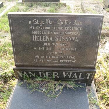 WALT Helena Susanna, van der nee VAN WYK 1918-1965