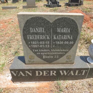 WALT Daniel Frederick, van der 1921-1997 & Maria Katarina 1926-