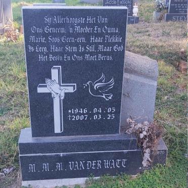 WATT M.M.M., van der 1946-2007