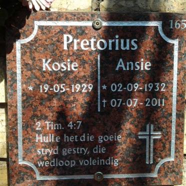 PRETORIUS Kosie 1929- &amp; Ansie 1932-2011