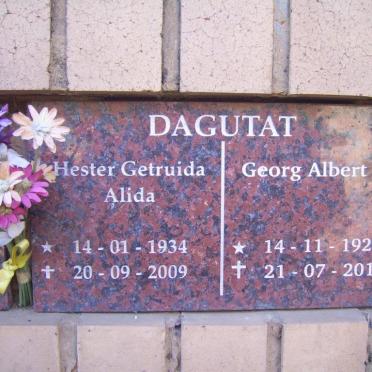 DAGUTAT Georg Albert 1928-2010 &amp; Hester Gertruida Alida 1934-2009