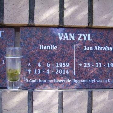 ZYL Jan Abraham, van 1959- &amp; Hanlie 1959-2014