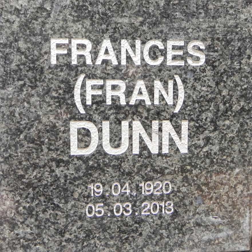 DUNN Frances 1920-2013