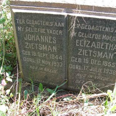 ZIETSMAN Johannes 1844-1937 &amp; Elizabetha 1855-1936