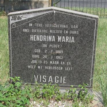 VISAGIE Hendrina Maria nee DU PLOOY 1889-1962