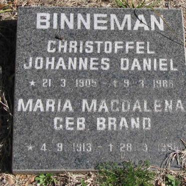 BINNEMAN Christoffel Johannes Daniel 1905-1988 &amp; Maria Magdalena BRAND 1913-1996