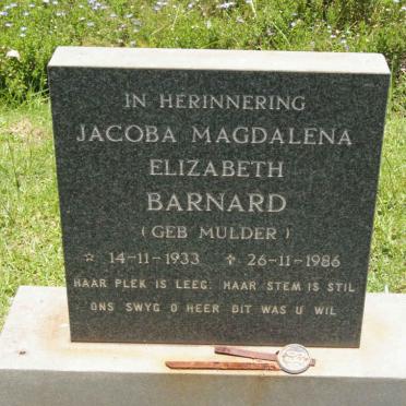 BARNARD Jacoba Magdalena Elizabeth nee MULDER 1933-1986