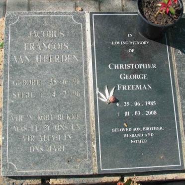 HEERDEN Jacobus Francois, van 1996-1996 :: FREEMAN Christopher George 1985-2008
