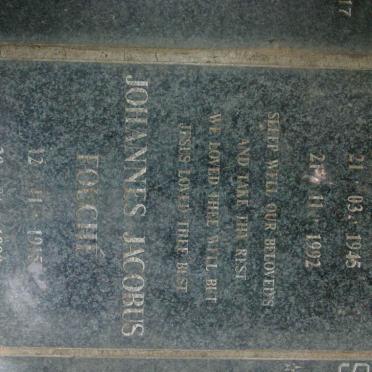 FOUCHÉ Johannes Jacobus 1915-1999 :: MEW Tyrone James 1945-1992