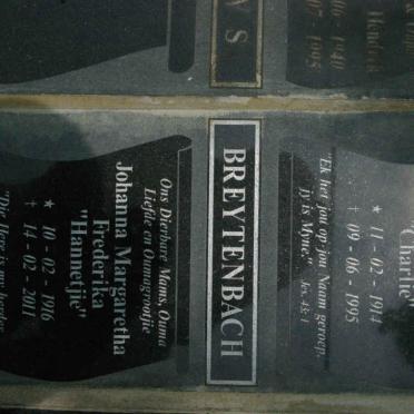 BREYTENBACH Daniel Niehaus 1914-1995 &amp; Johanna Margaretha Frederika 1916-2011
