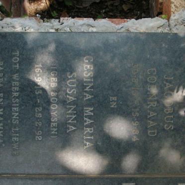 MALHERBE Jacobus Coenraad 1915-1984 &amp; Gesina Maria Susanna BOOYSEN 1913-1992