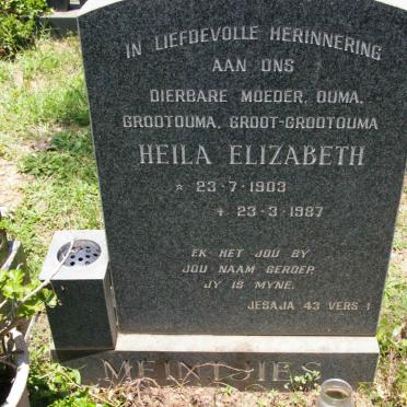 MEINTJIES Heila Elizabeth 1903-1987