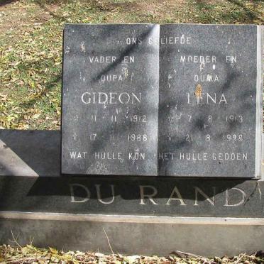 RAND Gideon, du 1912-1988 &amp; Lena 1913-1988