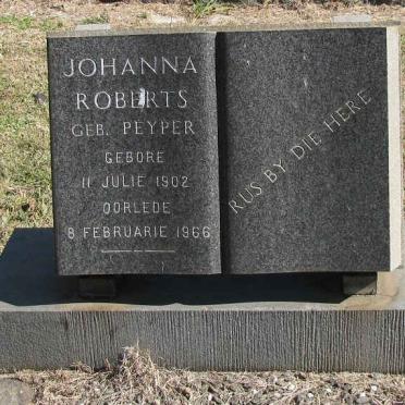 ROBERTS Johanna nee PEYPER 1902-1966