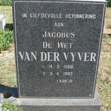 VYVER Jacobus de Wet, van der 1968-1993