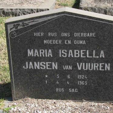 VUUREN Maria Isabella, Jansen van 1924-1965