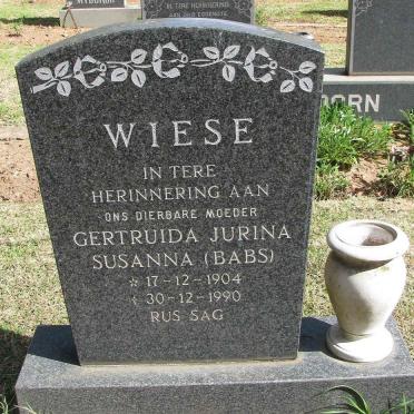 WIESE Gertruida Jurina Susanna 1904-1990