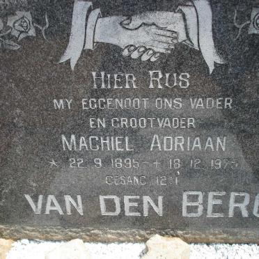 BERG Machiel Adriaan, van den 1895-1975