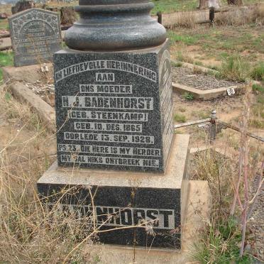 BADENHORST H.J. nee STEENKAMP 1865-1928