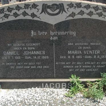 JACOBS Daniel Johannes 1913-1969 &amp; Maria VENTER 1915-1977