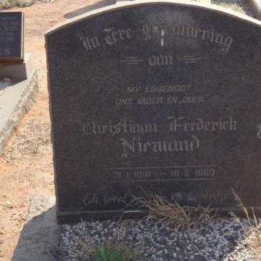 NIEMAND Christiaan Frederick 1881-1963