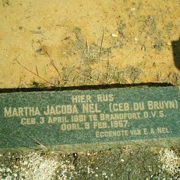 NEL Martha Jacoba nee DU BRUYN 1881-1957
