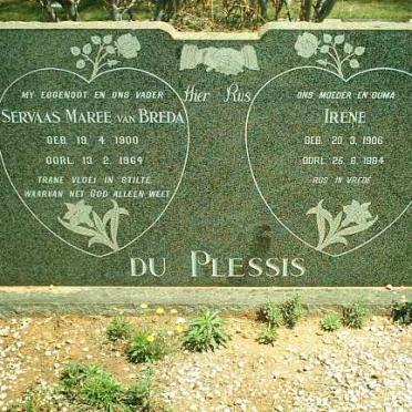 PLESSIS Servaas Maree van Breda, du 1900-1964 &amp; Irene 1906-1984