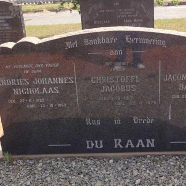 RAAN Andries Johannes Nicholaas, du 1882-1963 &amp; Jacomina Hendrina Barendina 1890-1965 :: RAAN Christoffel Jacobus, du 1913-1