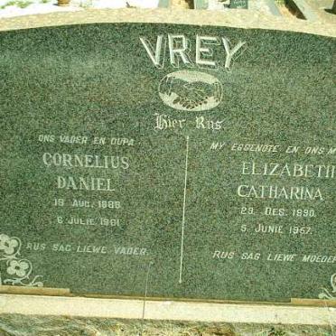 VREY Cornelius Daniel 1888-1961 &amp; Elizabeth Catharina 1890-1967