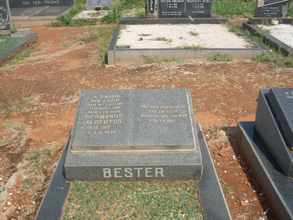 BESTER Hermanus Albertus 1912-1970