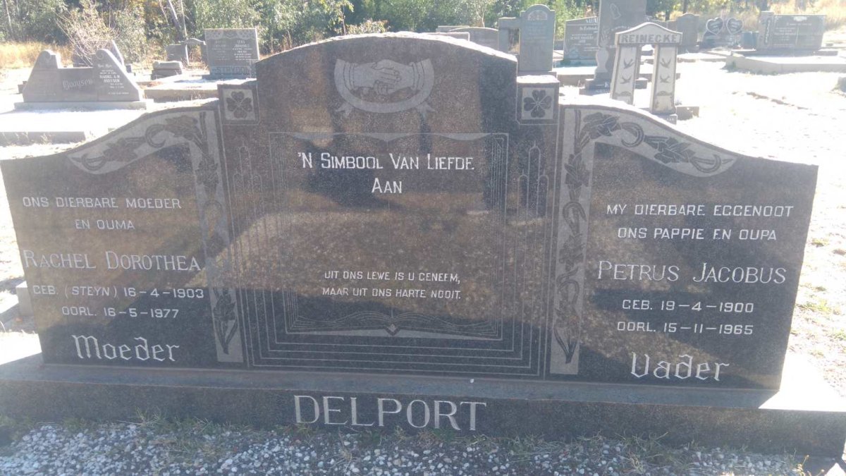 DELPORT Petrus Jacobus 1900-1965 &amp; Rachel Dorothea STEYN 1903-1977