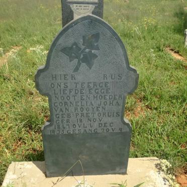 ROOYEN Cornelia Joha., van nee PRETORIUS 1867-1935