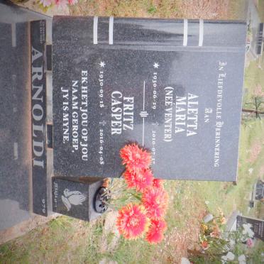 ARNOLDI Fritz Casper 1930-2016 &amp; Aletta Maria VENTER 1930-2010