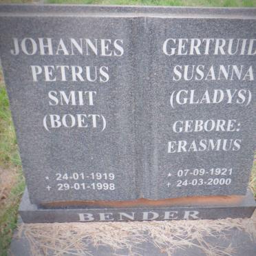 BENDER Johannes Petrus Smit 1919-1998 &amp; Getruida Susanna ERASMUS 1921-2000