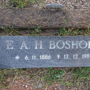 BOSHOFF E.A.H. 1886-1981