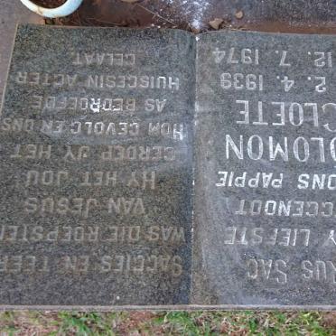 CLOETE Solomon 1939-1974