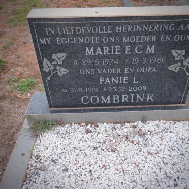 COMBRINK Fanie L. 1913-2009 &amp; Marie E.C.M. 1924-1986