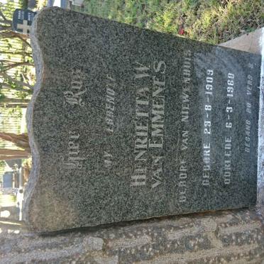 EMMENES Henrietta W., van nee VAN NIEWENHUIS 1909-1960