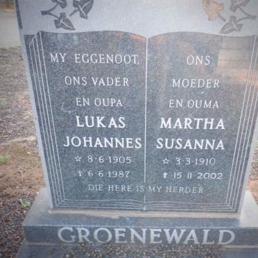 GROENEWALD Lukas Johannes 1905-1987 &amp; Martha Susanna 1910-2002