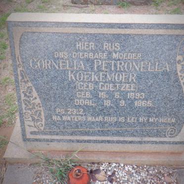 KOEKEMOER Cornelia Petronella nee COETZEE 1893-1965