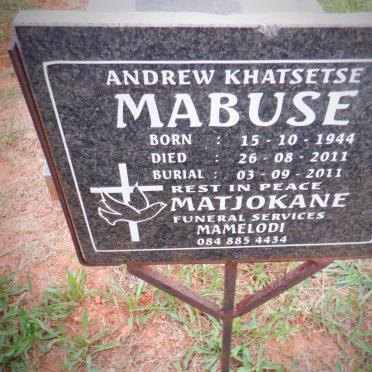 MABUSE Andrew Khatsetse 1944-2011 &amp; Blazi Magdeline 1954-?