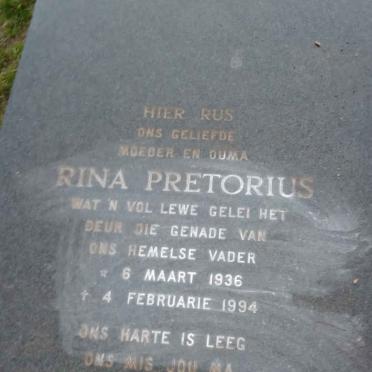 PRETORIUS Rina 1936-1994